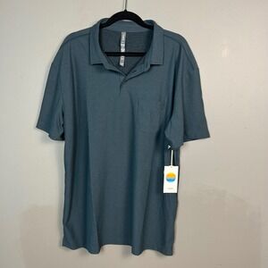 Vuori Ace Polo Shirt Men's XXL Indigo Performance Golf Casual Short Sleeve NWT